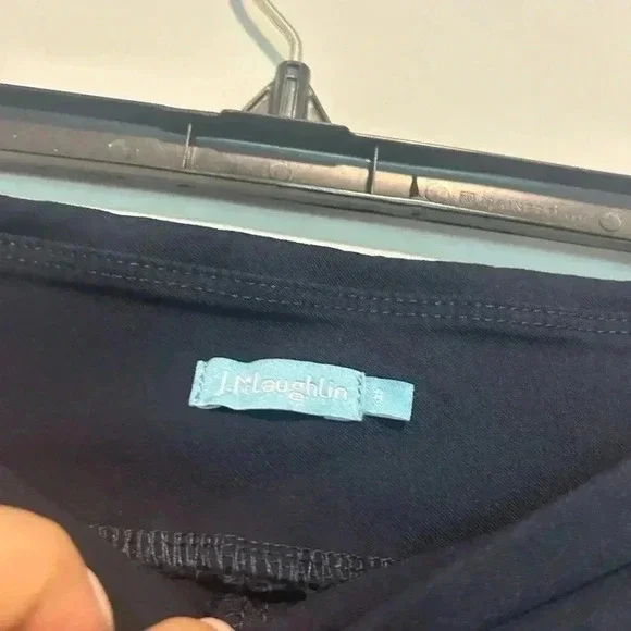 J. McLaughlin Navy Blue Cropped Pants Size 8 Pull On - Picture 3 of 5